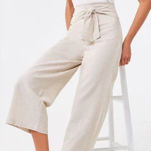Off White Tie-Front Ankle Pants
